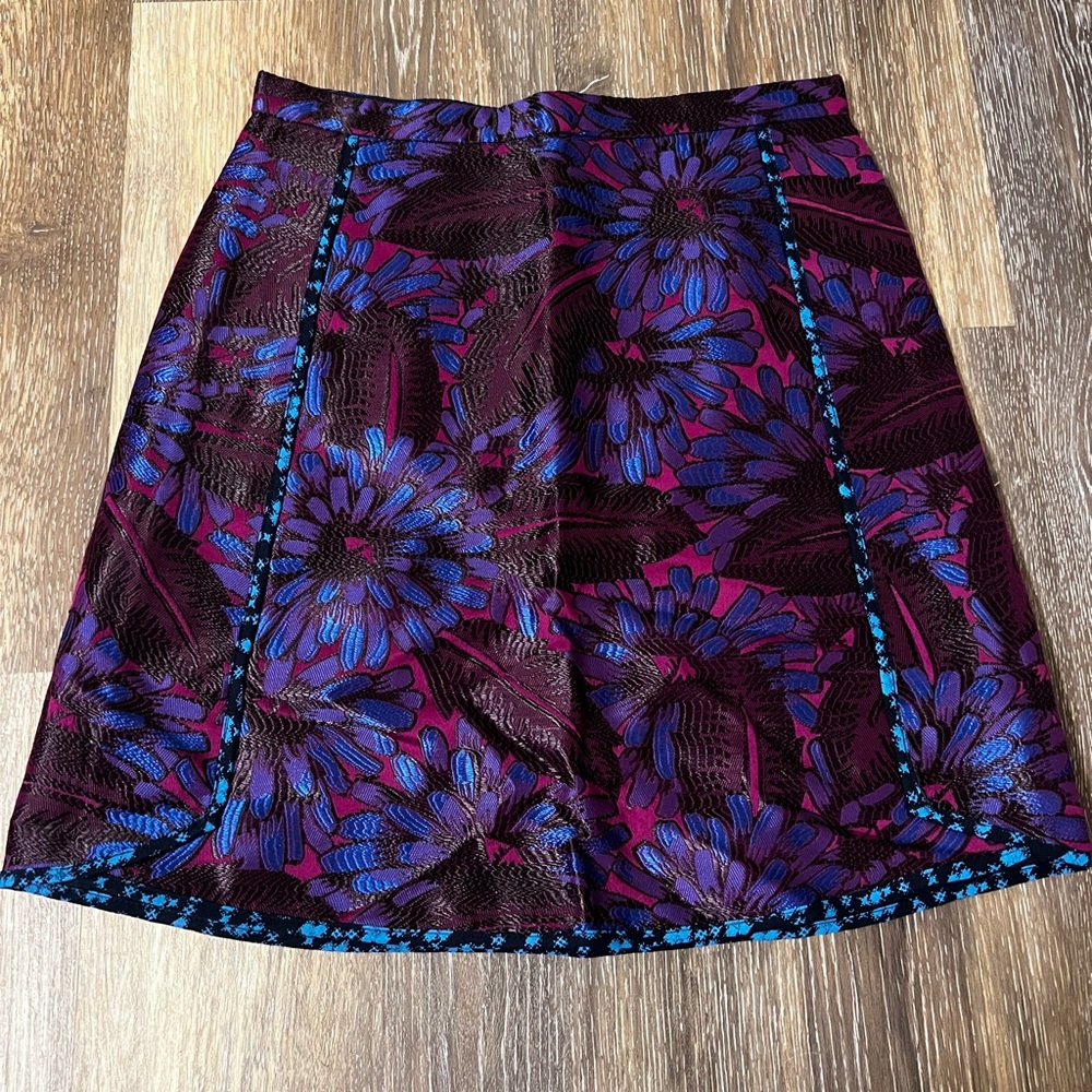 J. Crew Purple/Blue Floral Mini Skirt